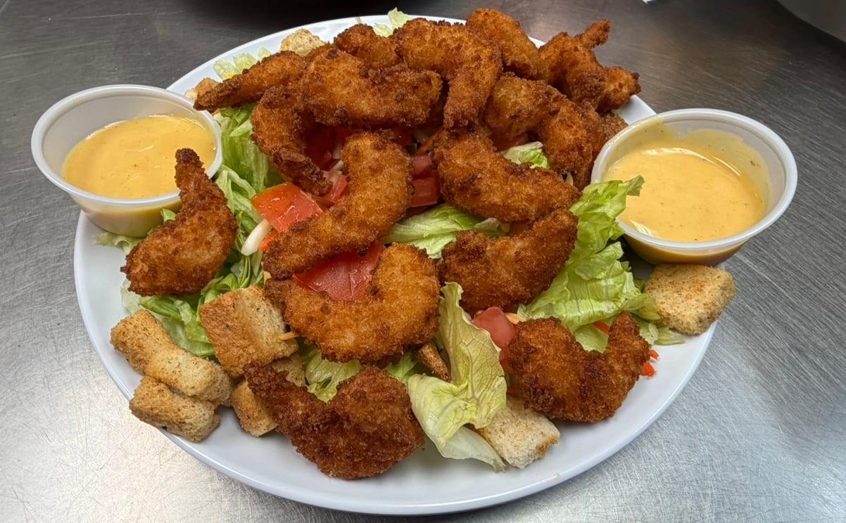 Popcorn Shrimp Salad.