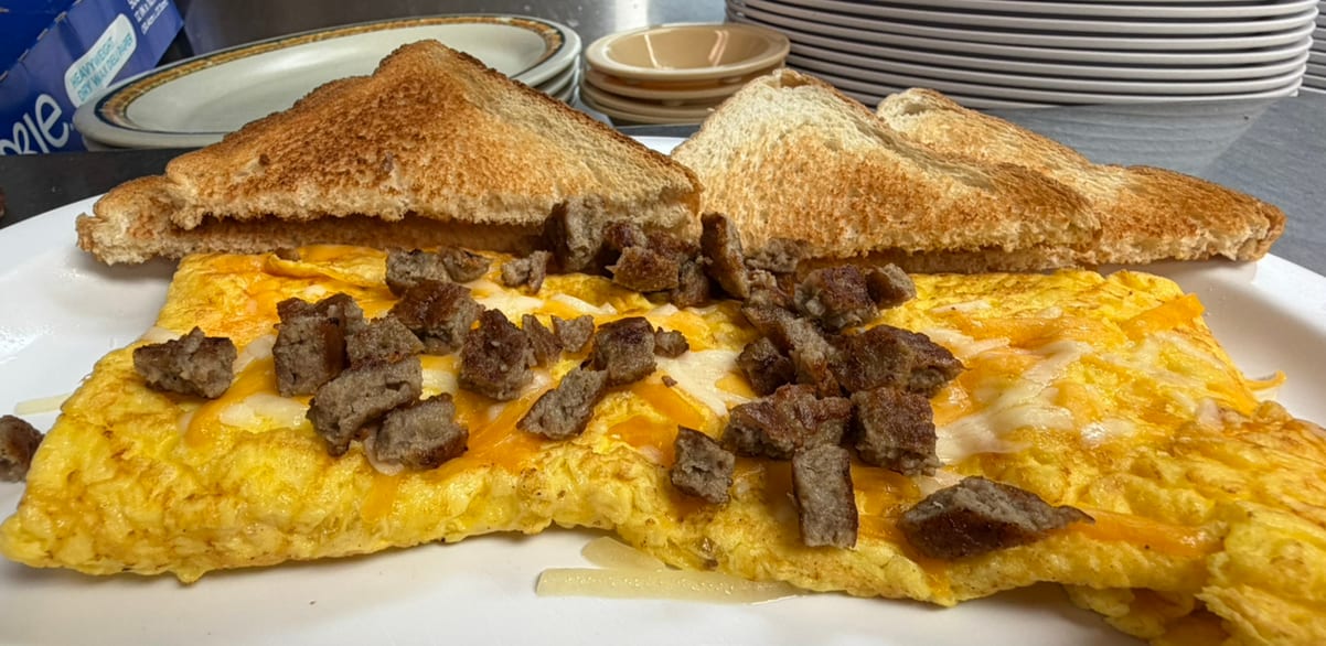 Meat & Cheese Omelet.