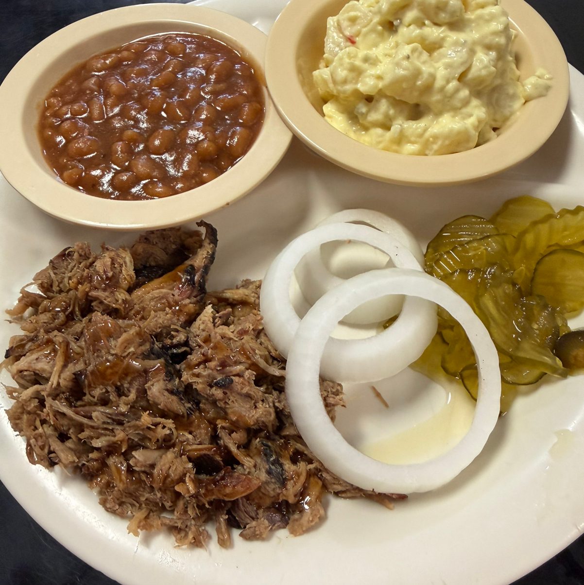 Pulled Pork BBQ Platter.