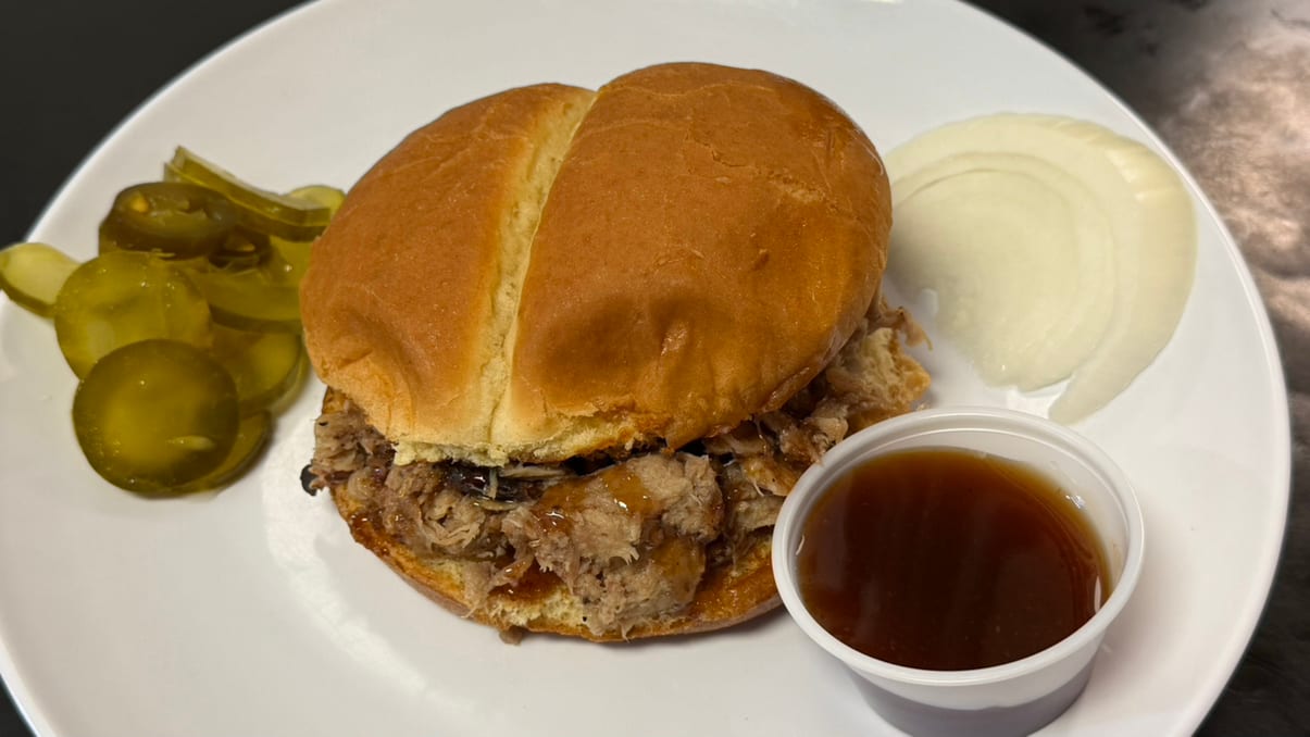 Pulled Pork BBQ Sandwich.