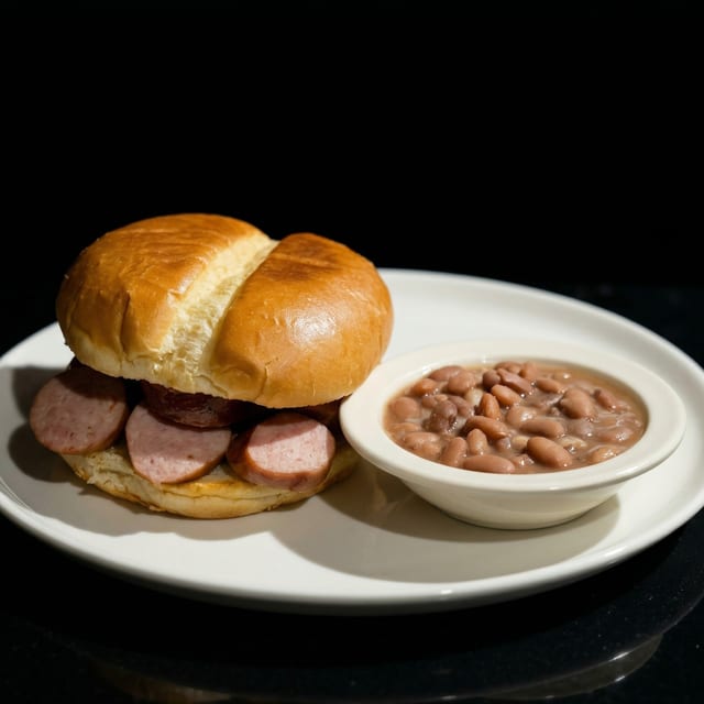 Smoked Sausage BBQ Sandwich.